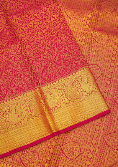 Maroon Zariwork Pure Silk Saree-Koskii