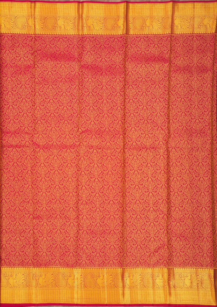 Maroon Zariwork Pure Silk Saree-Koskii