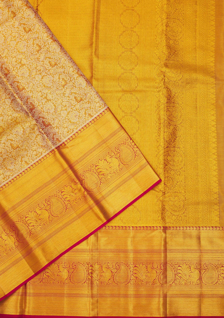 Maroon Zariwork Pure Silk Saree-Koskii