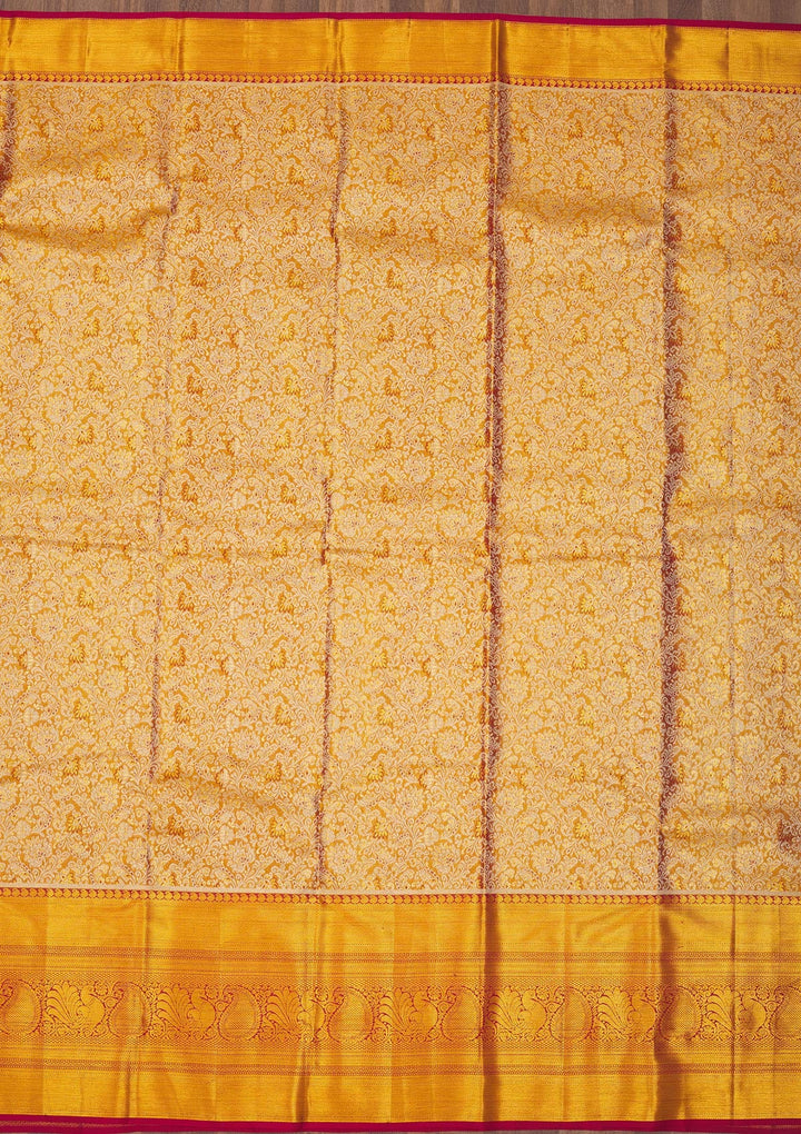 Maroon Zariwork Pure Silk Saree-Koskii