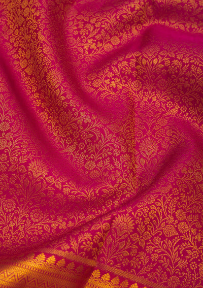 Maroon Zariwork Pure Silk Saree-Koskii