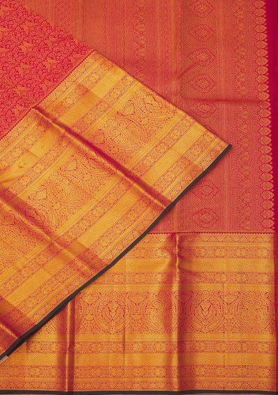 Maroon Zariwork Pure Silk Saree-Koskii