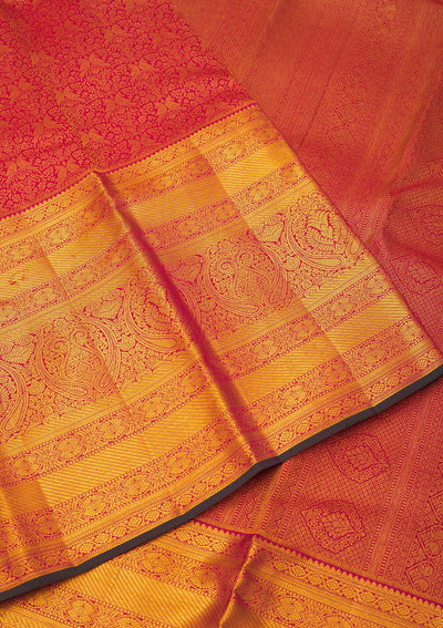 Maroon Zariwork Pure Silk Saree-Koskii