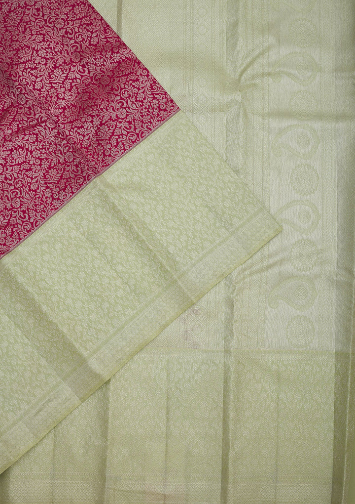 Maroon Zariwork Pure Silk Saree-Koskii