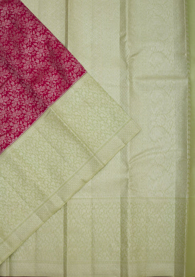 Maroon Zariwork Pure Silk Saree-Koskii