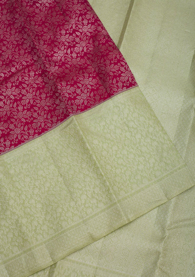 Maroon Zariwork Pure Silk Saree-Koskii