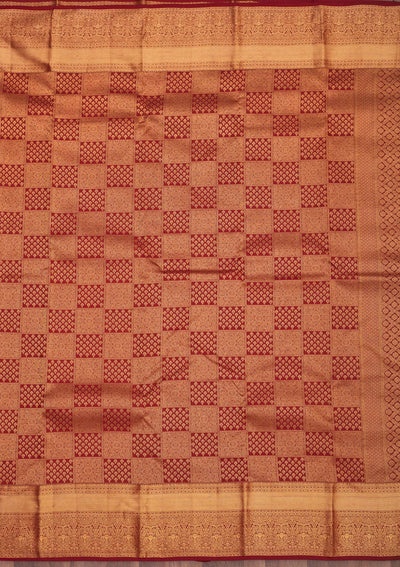 Maroon Zariwork Pure Silk Saree-Koskii