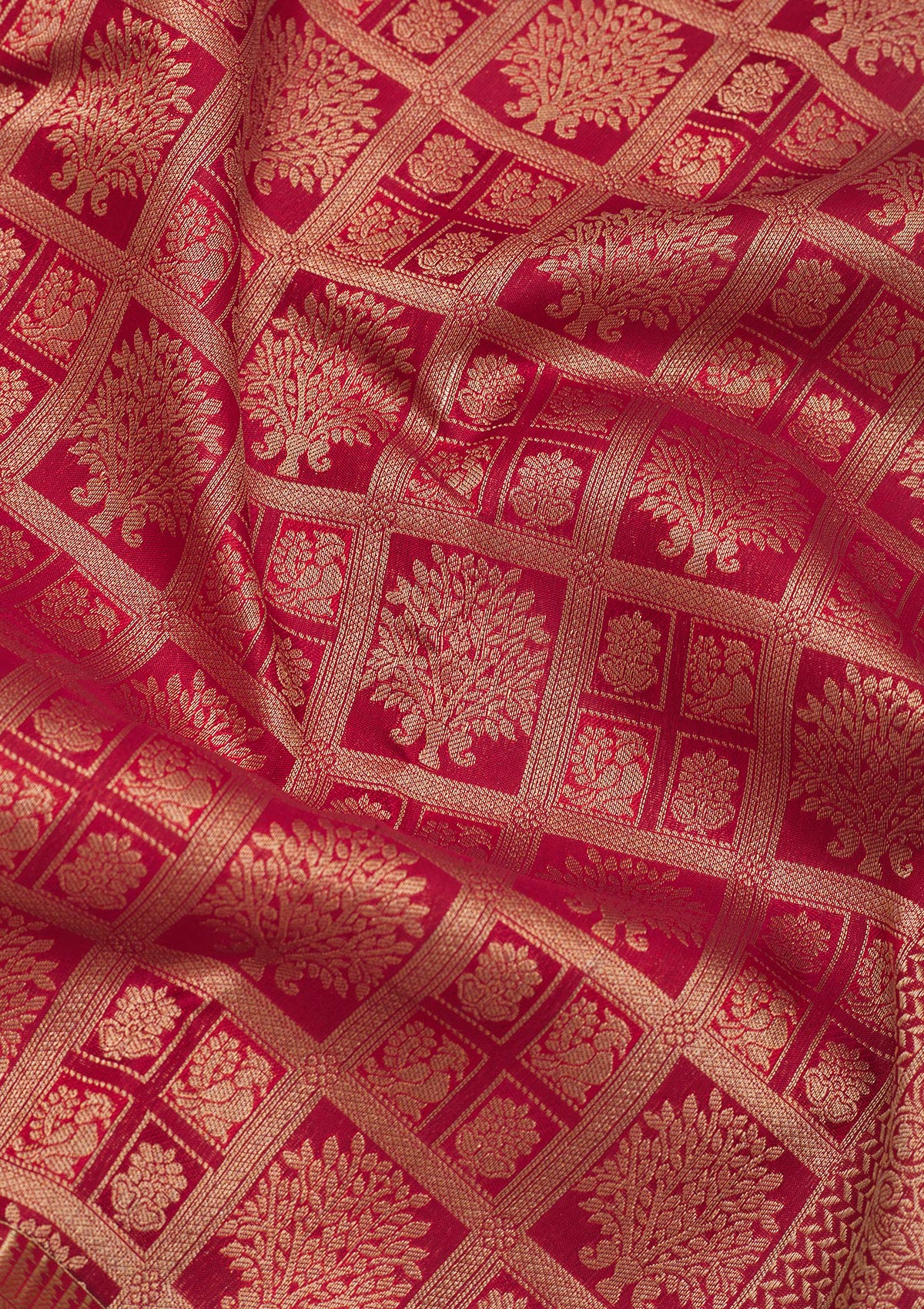Maroon Zariwork Pure Silk Saree