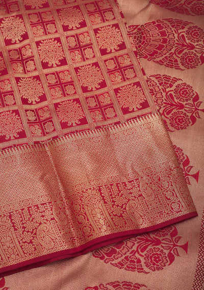 Maroon Zariwork Pure Silk Saree