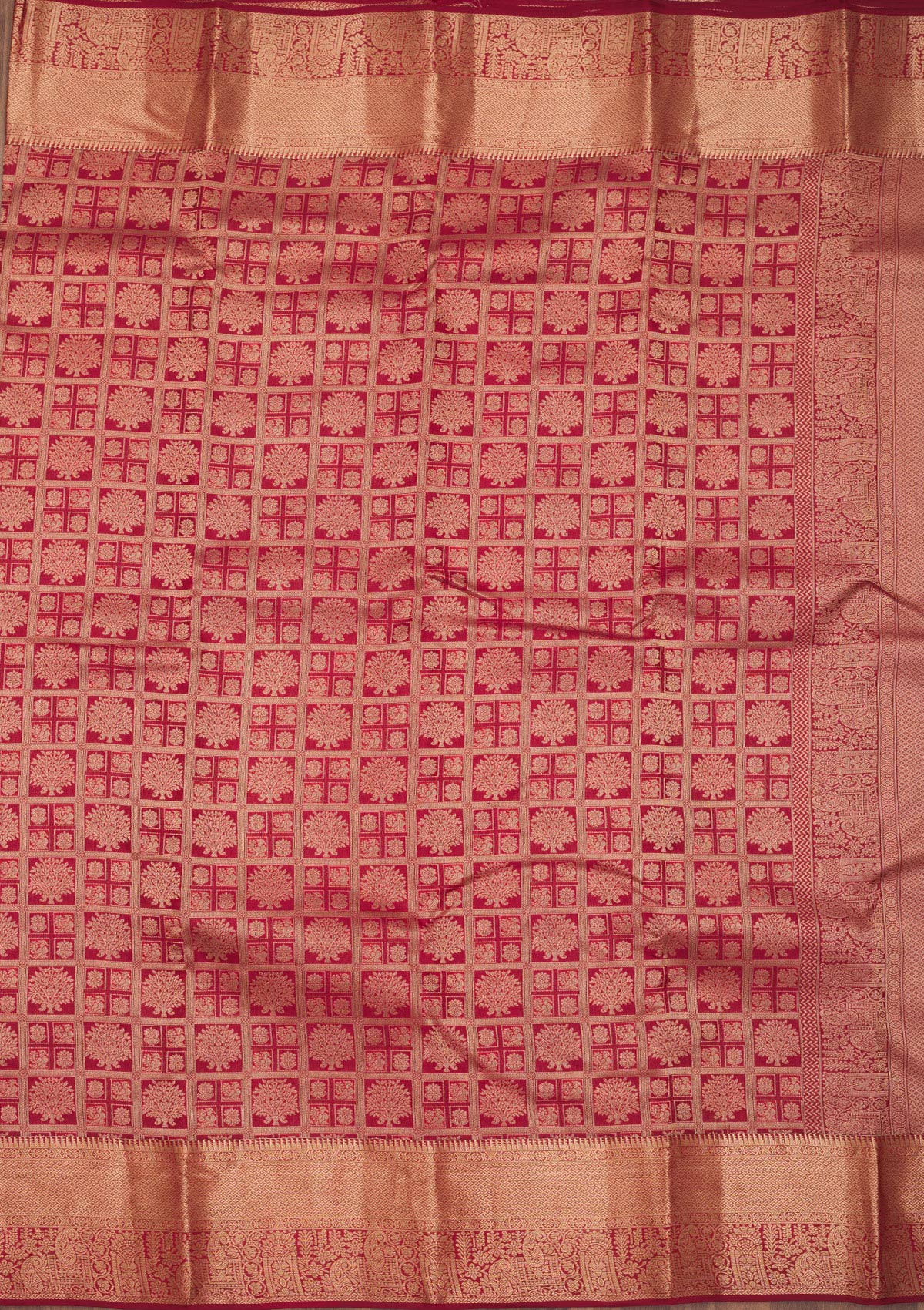 Maroon Zariwork Pure Silk Saree
