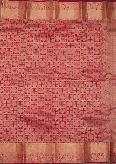 Maroon Zariwork Pure Silk Saree