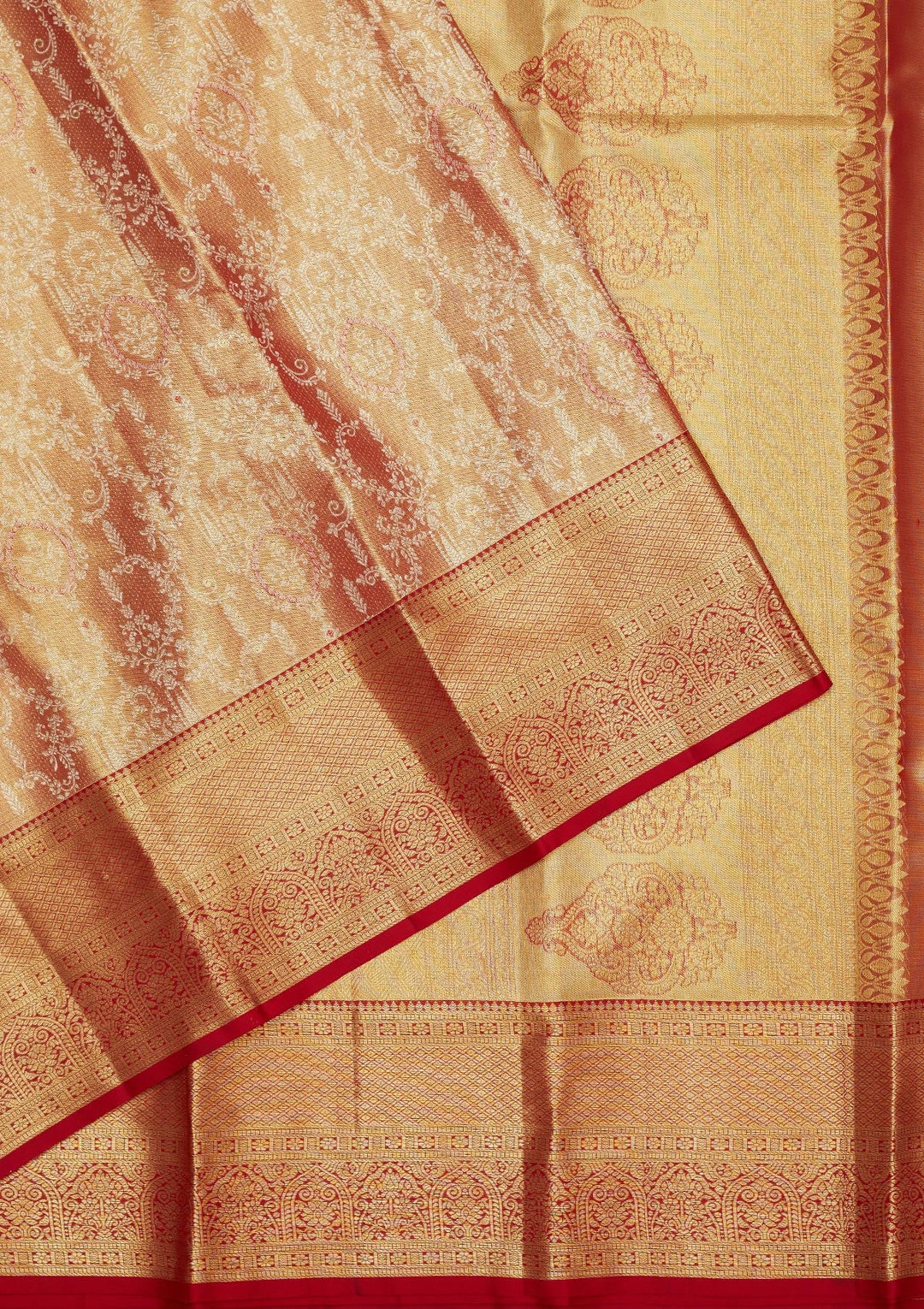 Maroon Zariwork Pure Silk Saree-Koskii
