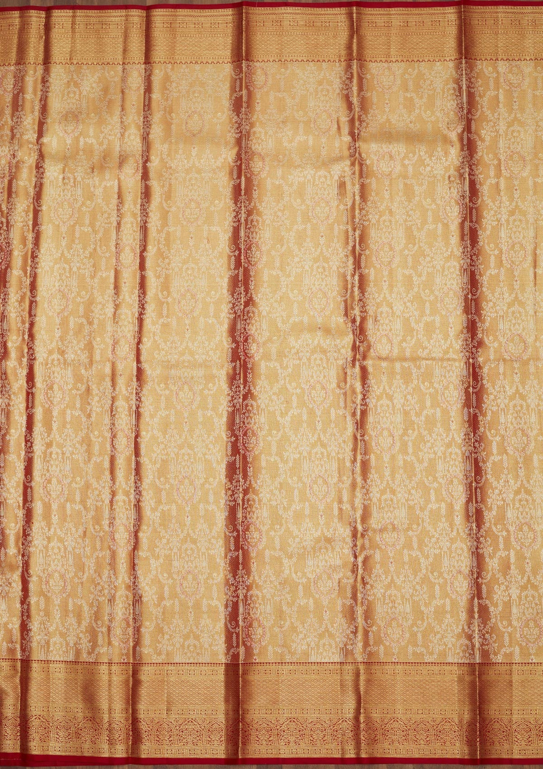 Maroon Zariwork Pure Silk Saree-Koskii