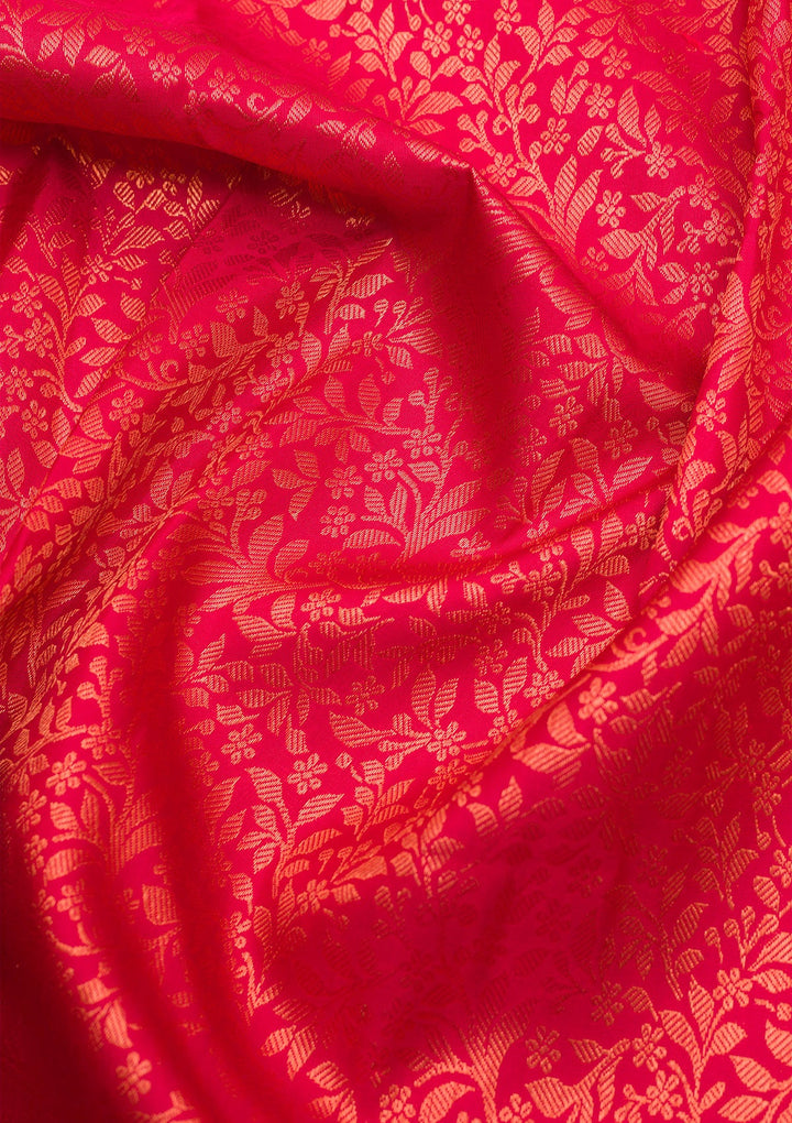 Maroon Zariwork Pure Silk Saree-Koskii