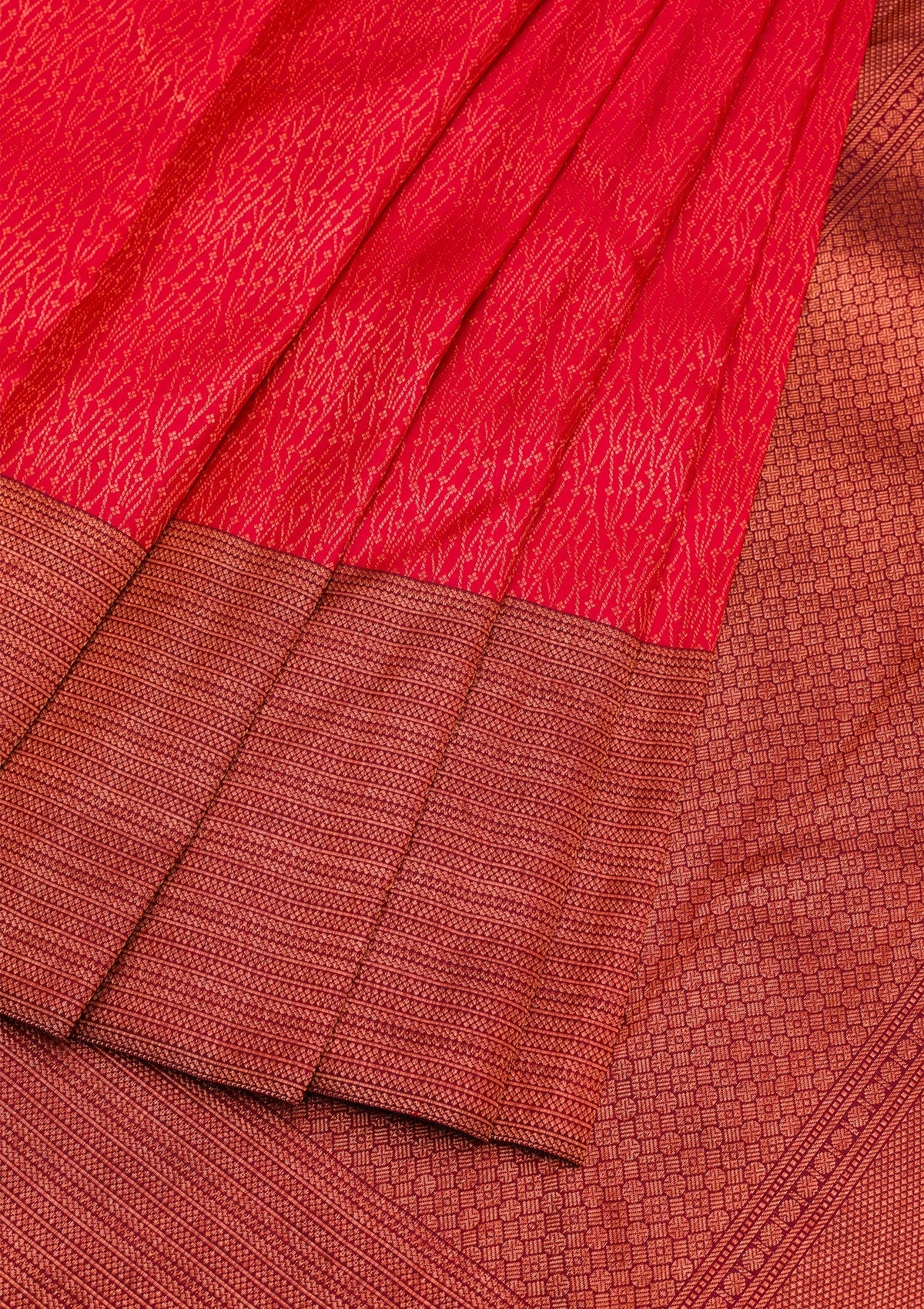 Maroon Zariwork Pure Silk Saree-Koskii