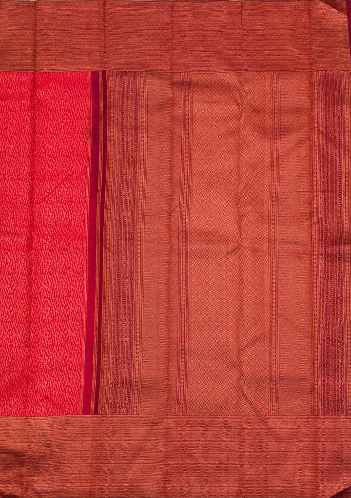 Maroon Zariwork Pure Silk Saree-Koskii