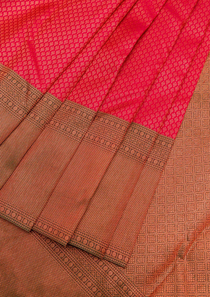 Maroon Zariwork Pure Silk Saree-Koskii