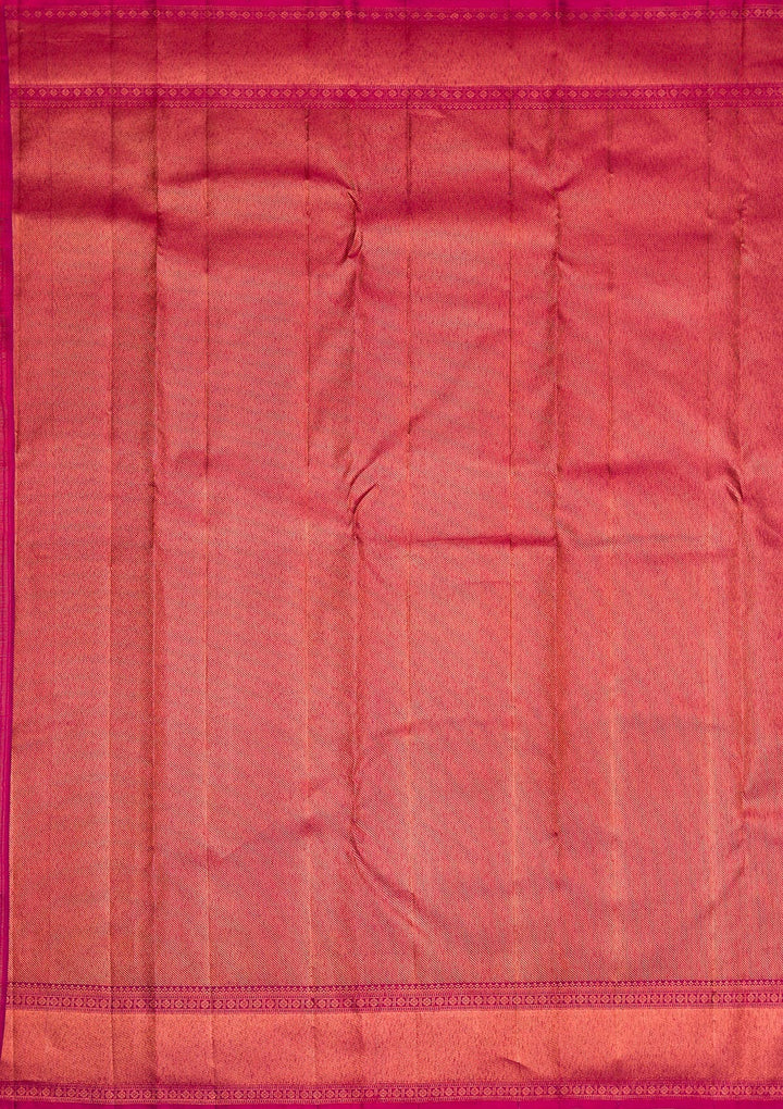 Maroon Copper Zariwork Pure Silk Saree - Koskii