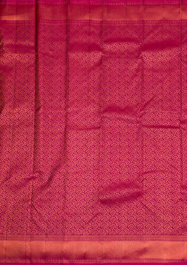 Maroon Copper Zariwork Pure Silk Saree - Koskii