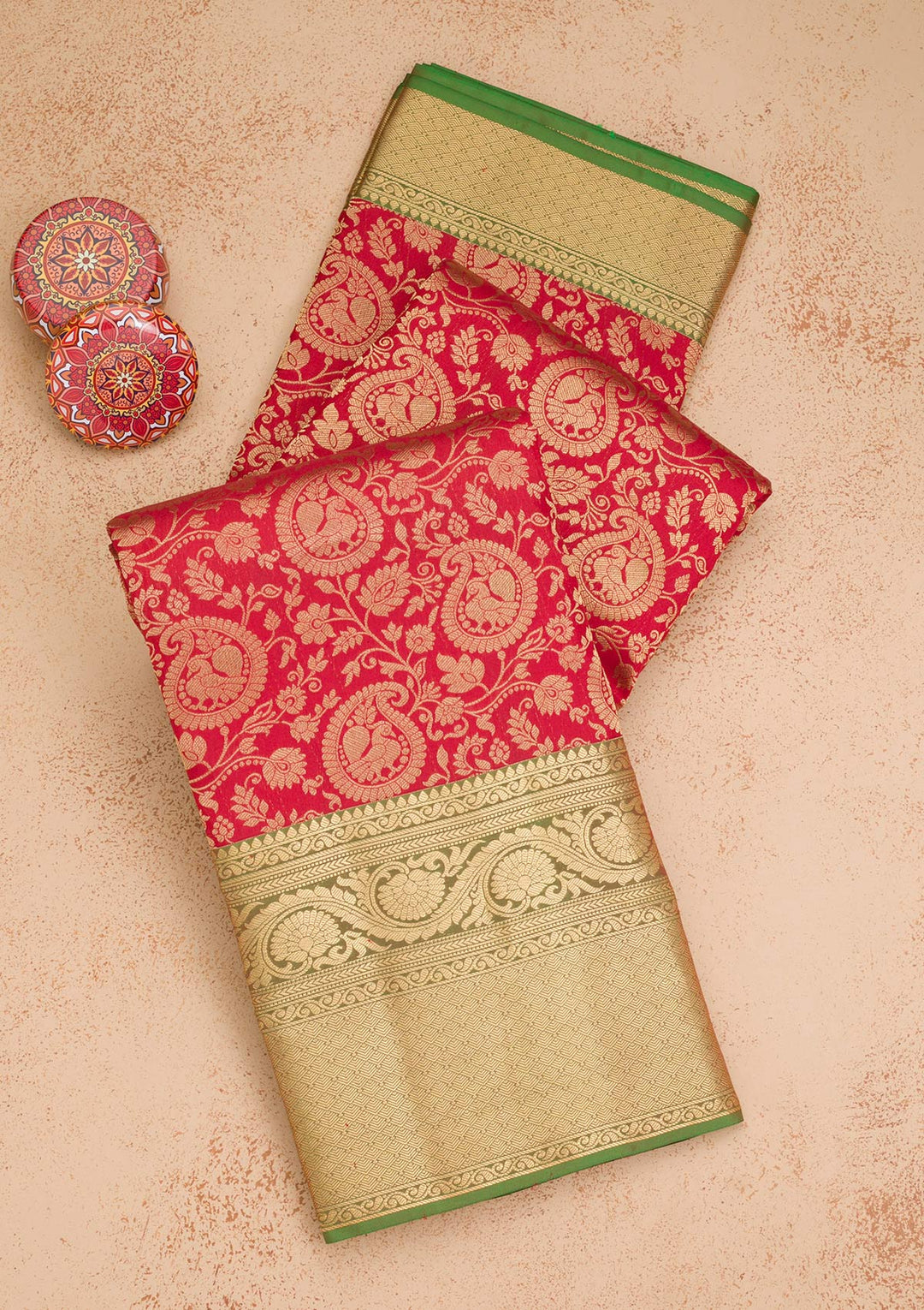 Maroon Zariwork Pure Silk Saree-Koskii