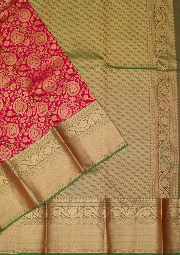 Maroon Zariwork Pure Silk Saree-Koskii