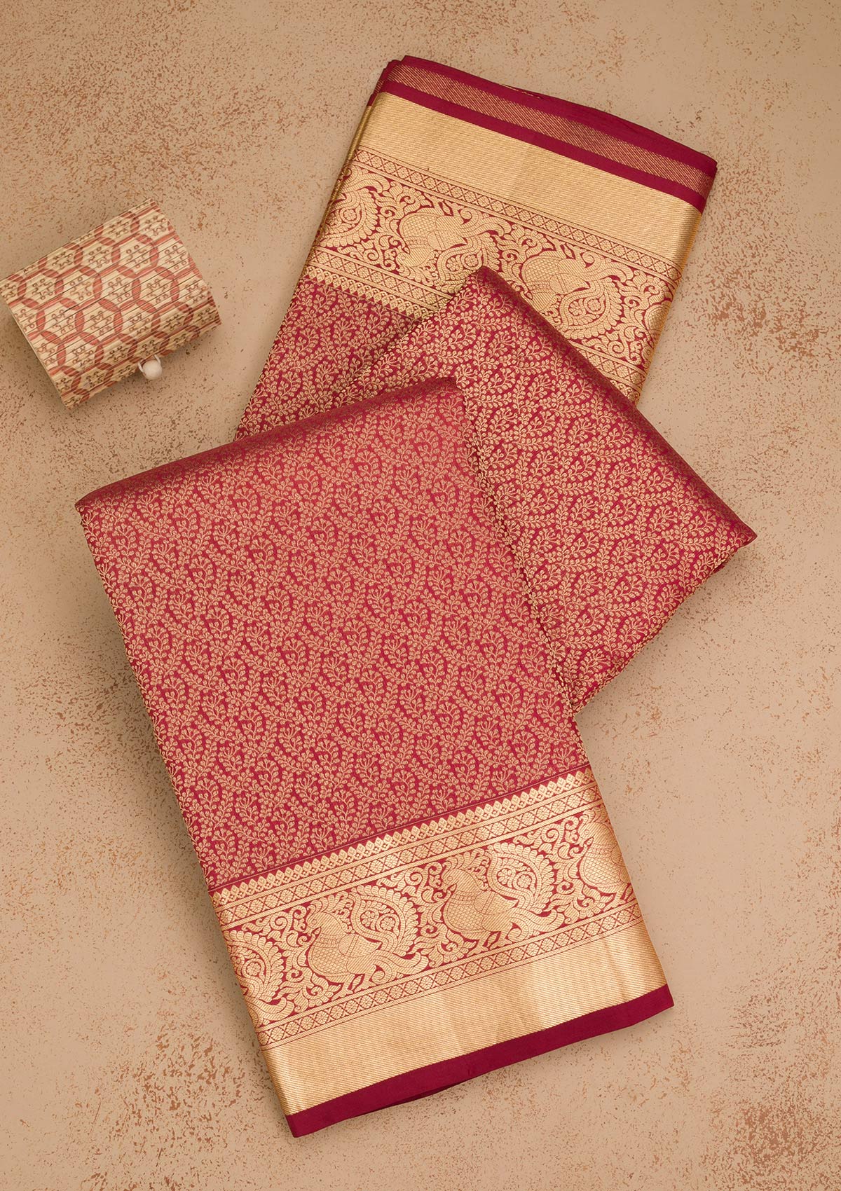 Maroon Zariwork Pure Silk Saree-Koskii