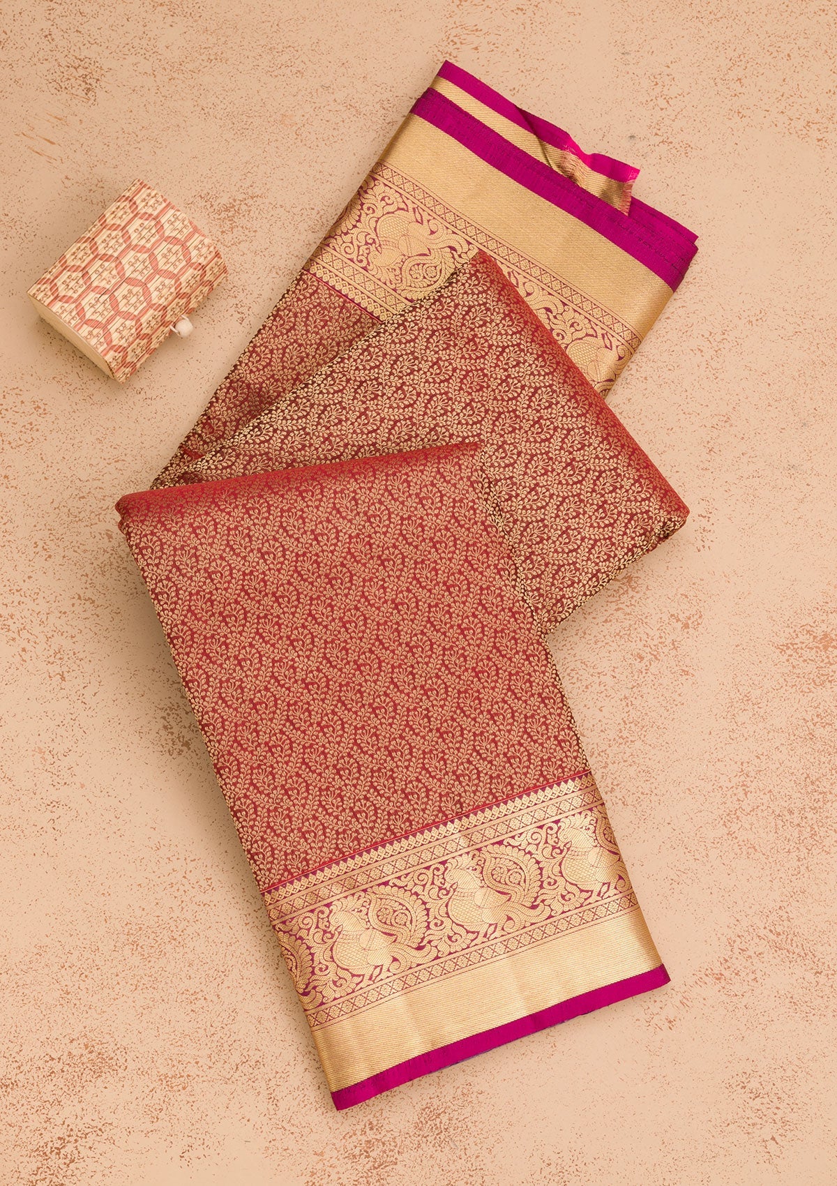 Maroon Zariwork Pure Silk Saree-Koskii