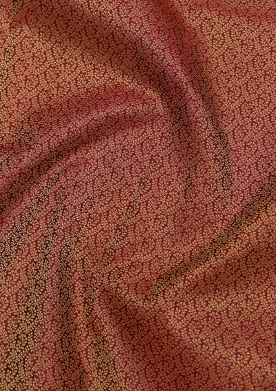 Maroon Zariwork Pure Silk Saree-Koskii