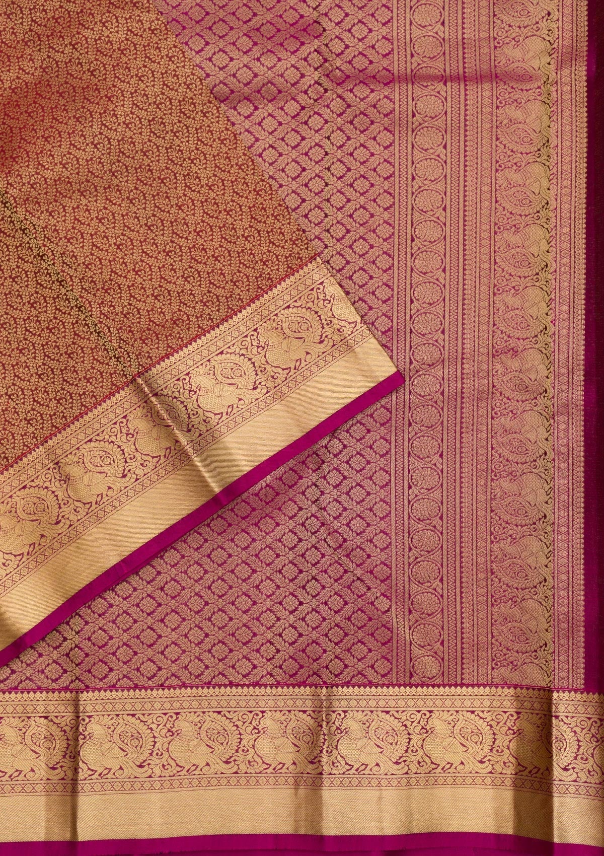 Maroon Zariwork Pure Silk Saree-Koskii