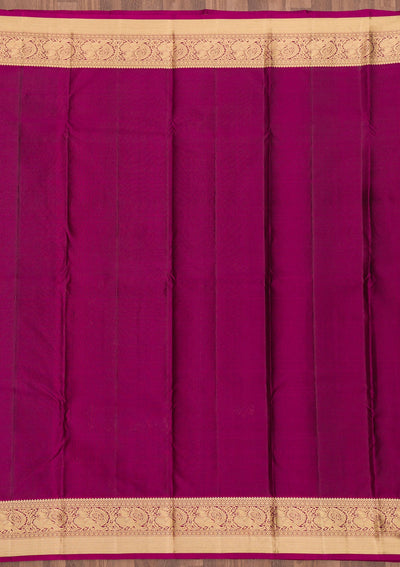 Maroon Zariwork Pure Silk Saree-Koskii