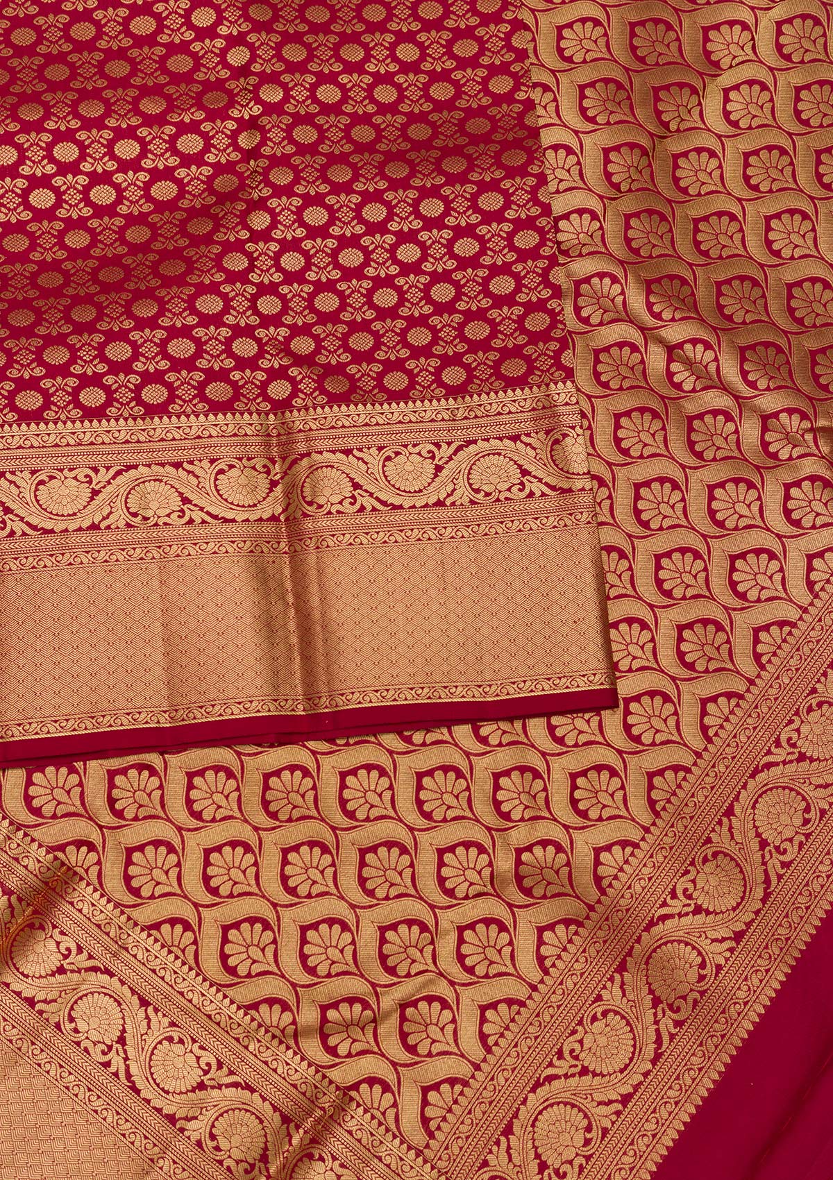 Maroon Zariwork Pure Silk Saree-Koskii