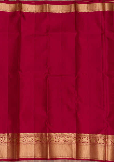 Maroon Zariwork Pure Silk Saree-Koskii