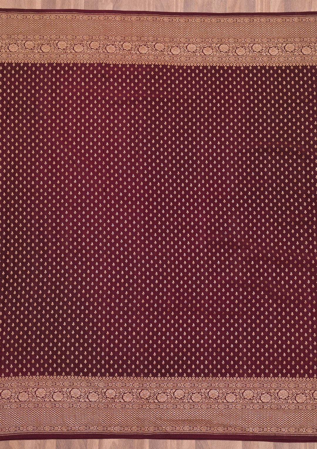 Maroon Zariwork Pure Silk Saree-Koskii