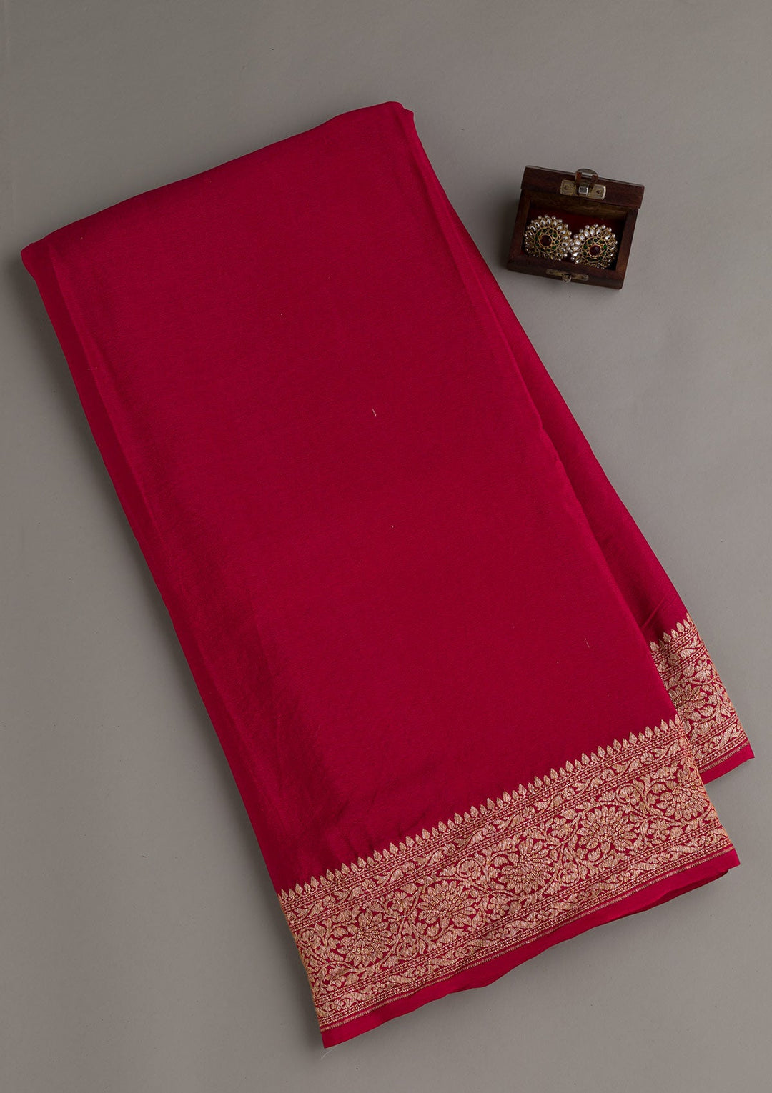 Maroon Zariwork Pure Silk Saree-Koskii