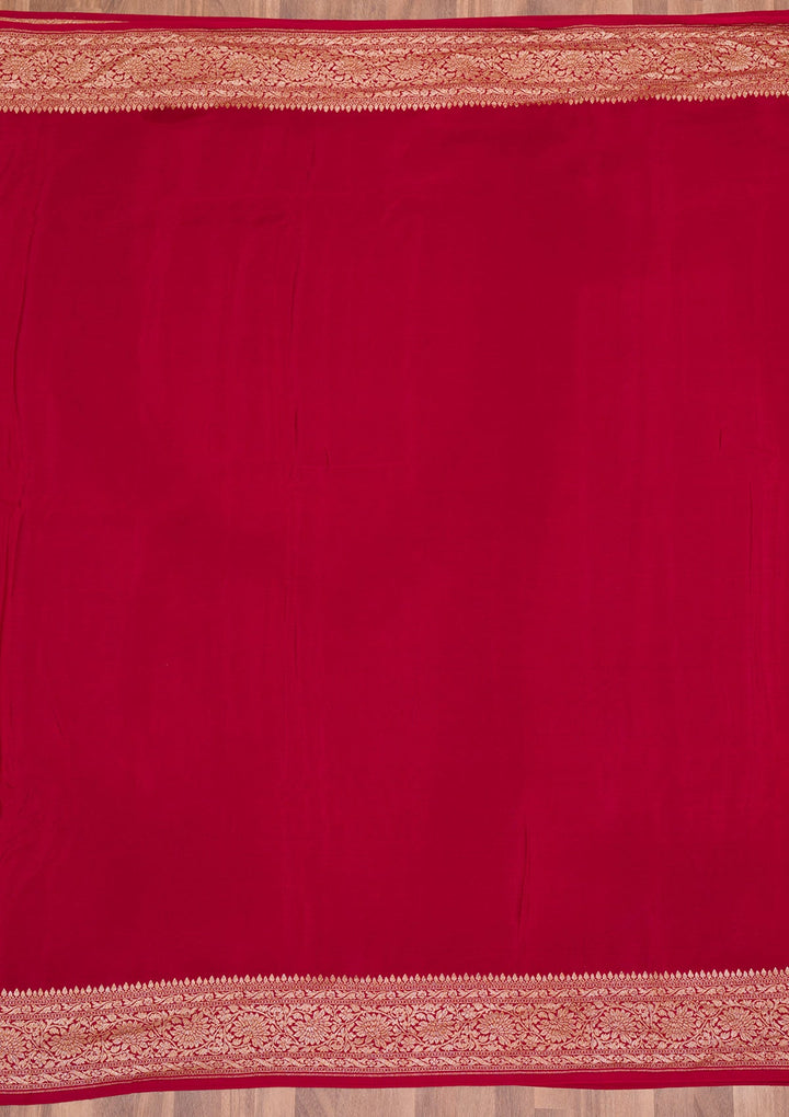 Maroon Zariwork Pure Silk Saree-Koskii