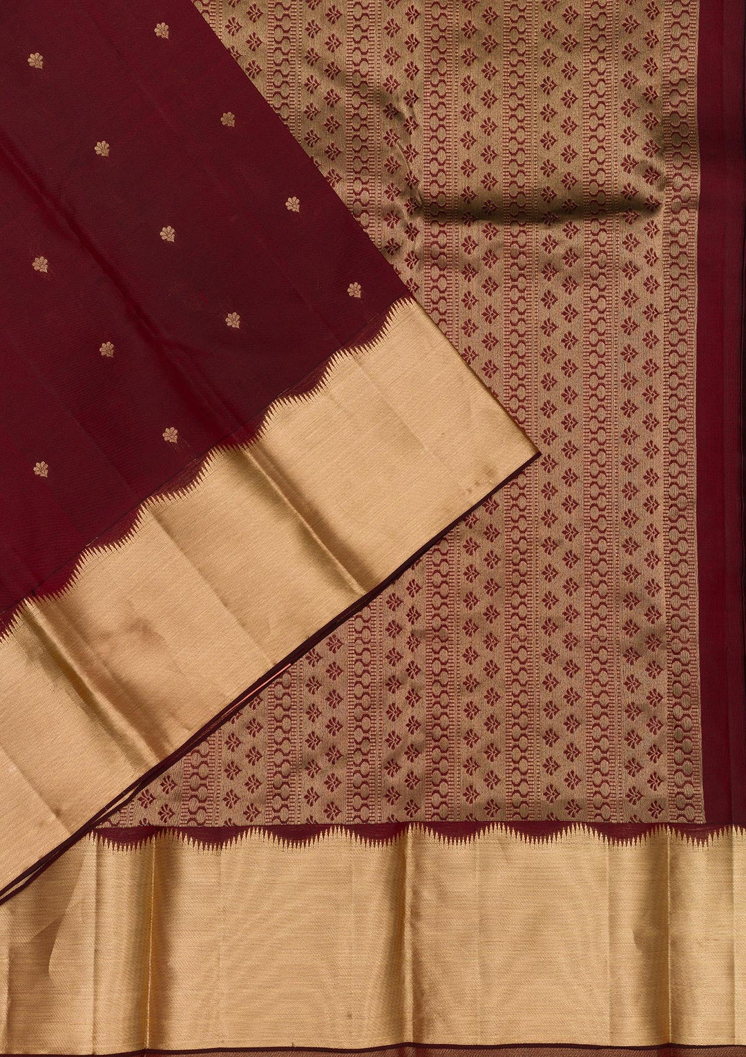 Maroon Zariwork Pure Silk Saree-Koskii