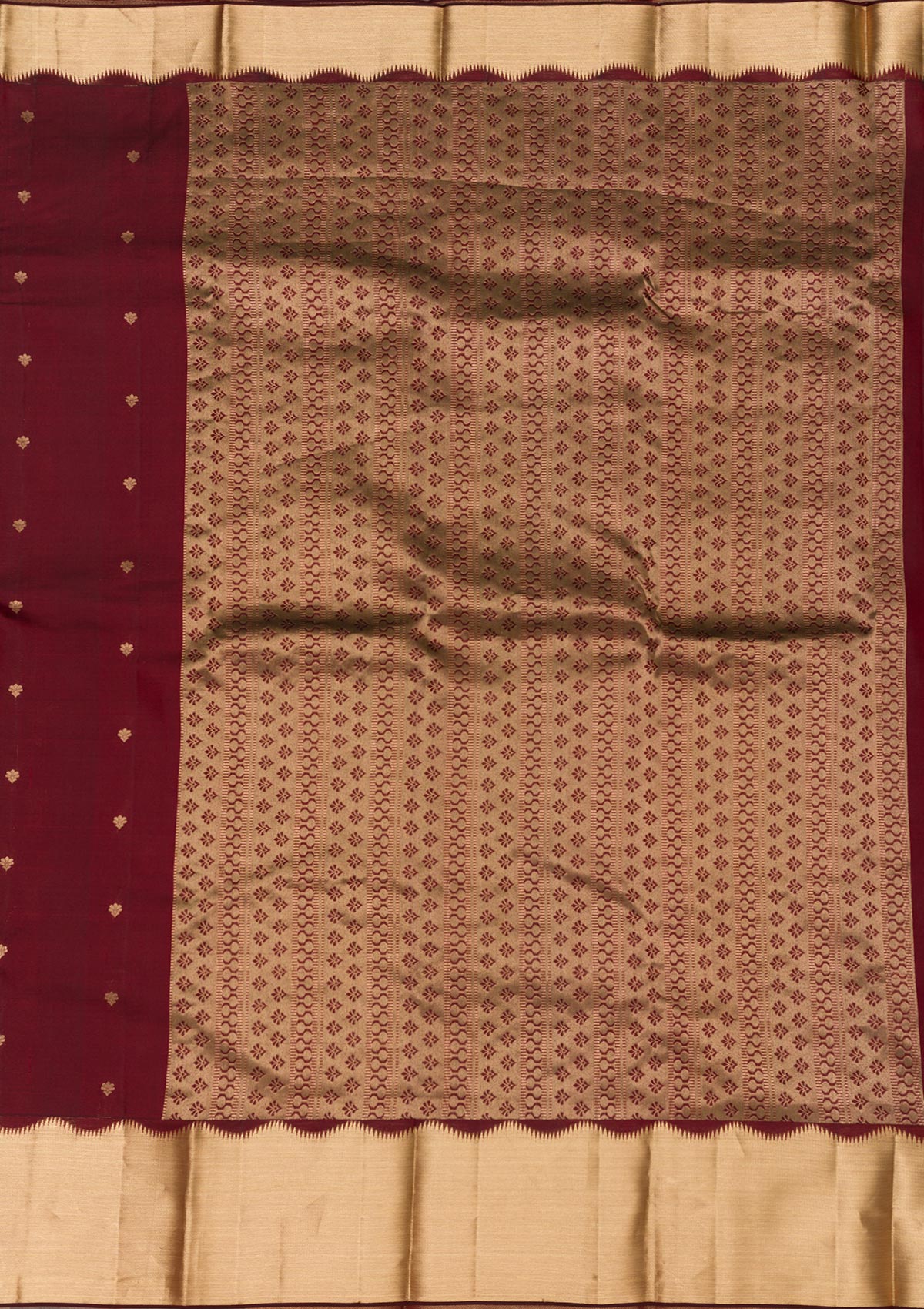 Maroon Zariwork Pure Silk Saree-Koskii