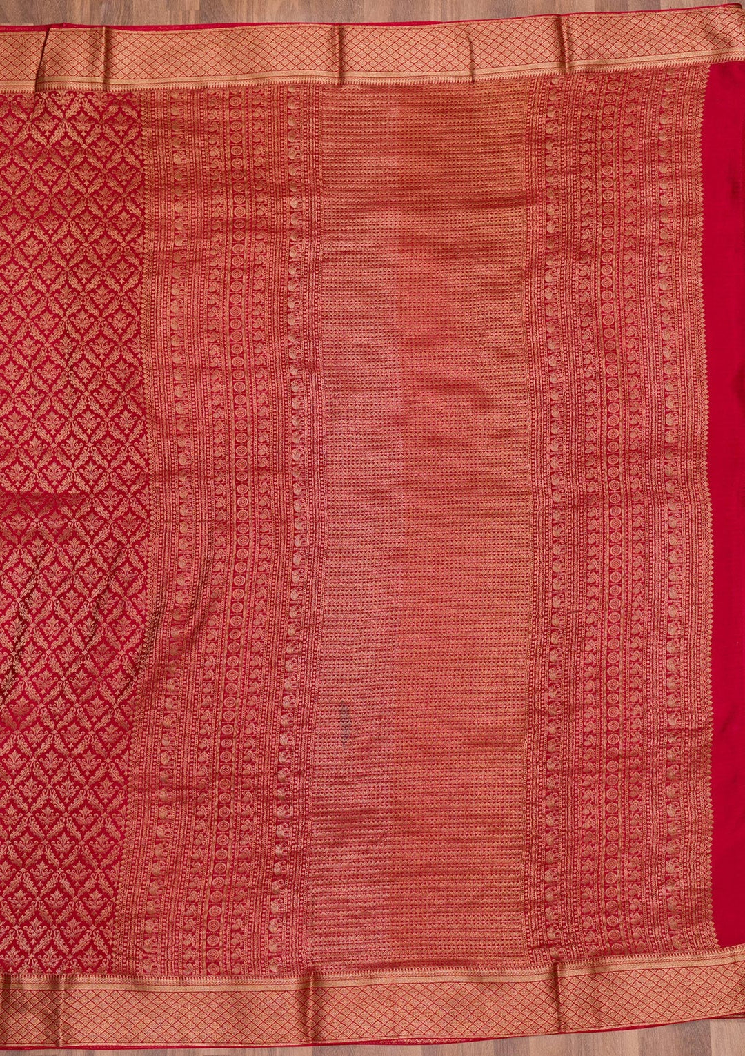 Maroon Zariwork Pure Silk Saree-Koskii