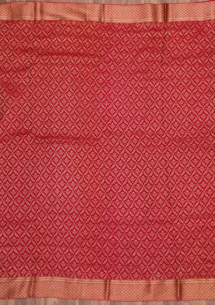 Maroon Zariwork Pure Silk Saree-Koskii