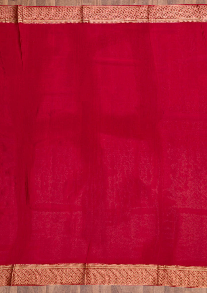 Maroon Zariwork Pure Silk Saree-Koskii