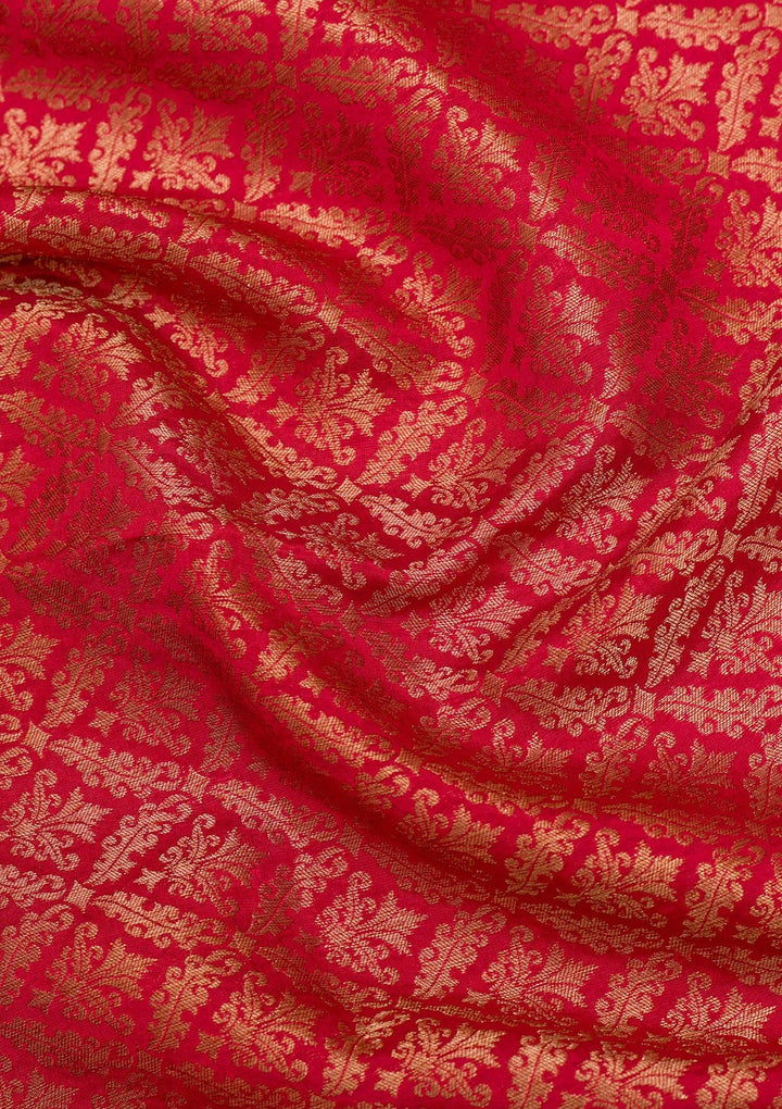 Maroon Zariwork Pure Silk Saree-Koskii