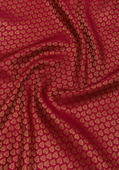 Maroon Zariwork Pure Silk Saree-Koskii