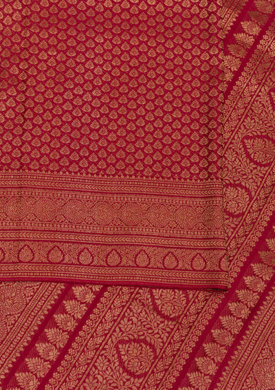 Maroon Zariwork Pure Silk Saree-Koskii