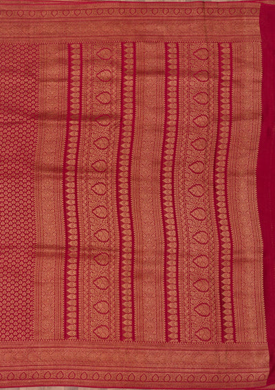 Maroon Zariwork Pure Silk Saree-Koskii