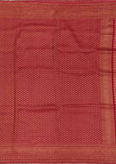 Maroon Zariwork Pure Silk Saree-Koskii