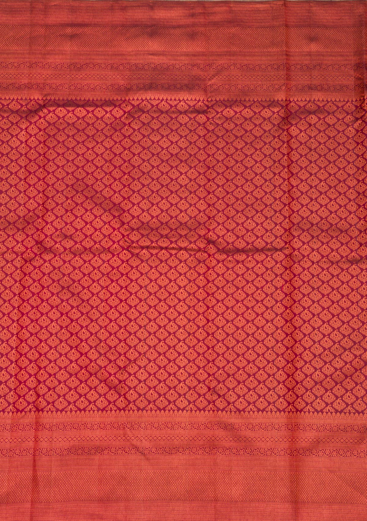 Wine Zariwork Pure Silk Saree-Koskii