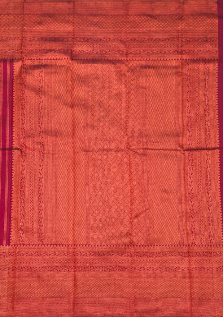 Wine Zariwork Pure Silk Saree-Koskii