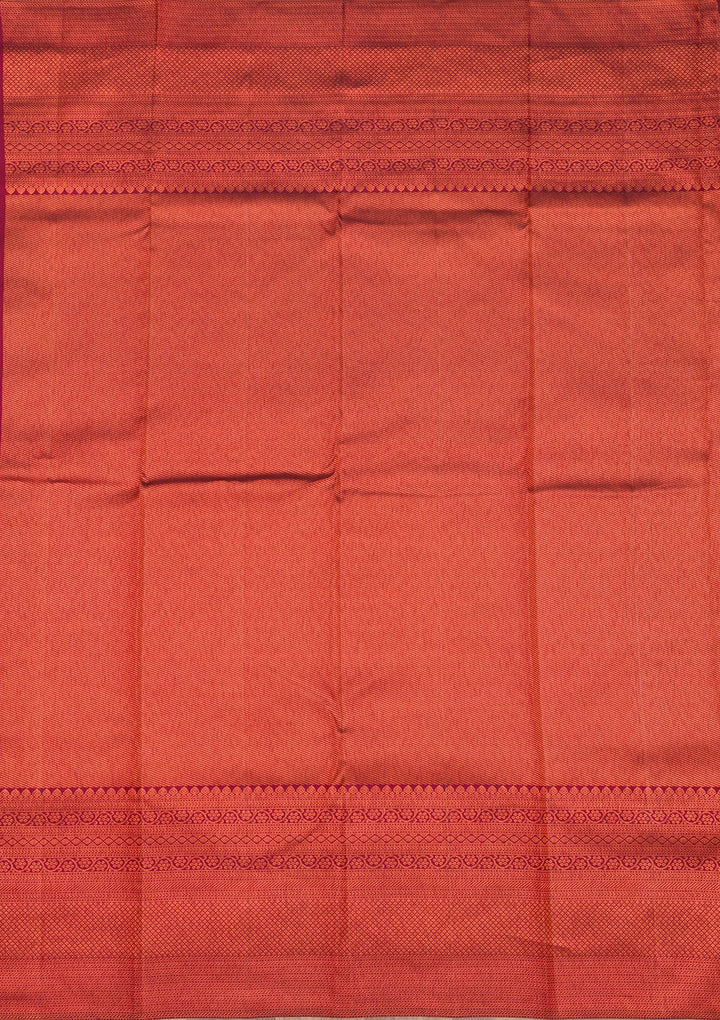Wine Zariwork Pure Silk Saree-Koskii