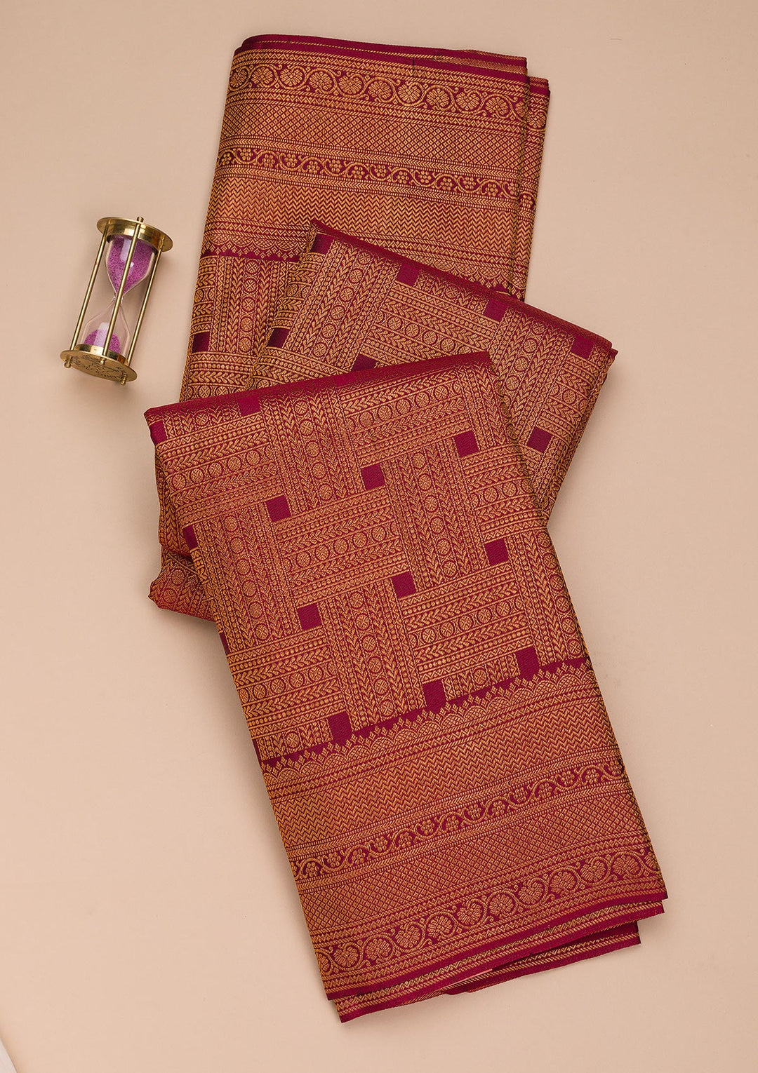Maroon Zariwork Pure Silk Saree-Koskii