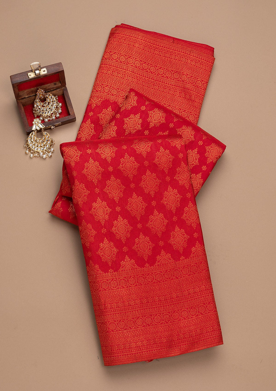 Maroon Zariwork Pure Silk Saree-Koskii